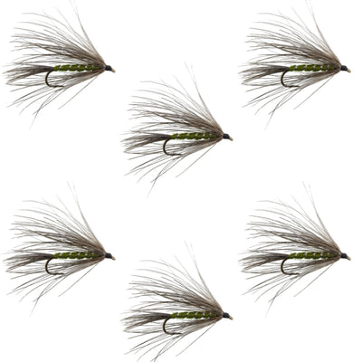 Carey Special Soft Hackle Grouse and Olive Wet Fly - 6 Flies Hook Size 10