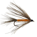Carey Special Soft Hackle Grouse and Orange wet fly for trout fishing, size 10 hooks, featuring soft hackle and vibrant orange accents.