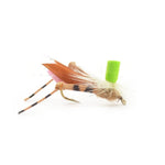 Assorted foam-bodied grasshopper and Chernobyl ant dry flies for fly fishing, high visibility terrestrials collection.
