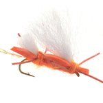 Four Chubby Chernobyl Ant orange foam dry flies for trout fishing with size 10 hooks, by The Fly Fishing Place.