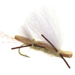 Four Tan Chubby Chernobyl ant dry flies for trout fishing, with size 10 hooks, from The Fly Fishing Place.