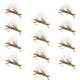 Chubby Chernobyl Ant Tan Foam Body Grasshopper Fly - 1 Dozen Flies Hook Size 10