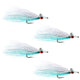 Clousers Deep Minnow Blue/White Streamer- 4 Saltwater Flies - Size 1/0