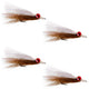 Clousers Deep Minnow Brown/White Streamer- 4 Saltwater Flies - Size 1/0