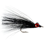 Black Clousers Deep Minnow saltwater streamer fly by The Fly Fishing Place, size 1/0, designed for bass and saltwater fishing.