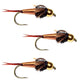 3 Pack Barbless Bead Head Copper John Nymph Fly Fishing Flies -  Hook Size 14