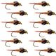 Barbless Bead Head Copper John Nymph Fly 1 Dozen  Fishing Flies -  Hook Size 10