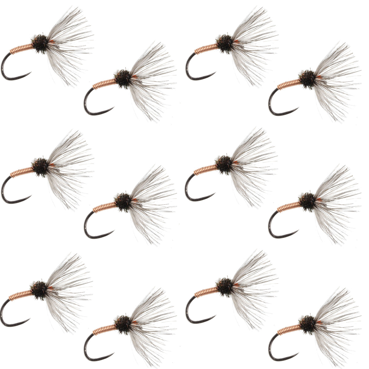 Set of 12 Copper Sakasa Kebari Tenkara flies, size 12, fishing nymphs for fly fishing by The Fly Fishing Place