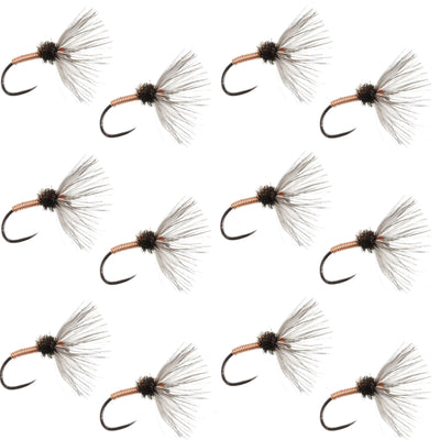Copper Sakasa Kebari Tenkara fly set of 12 size 14, detailed copper nymph flies for fly fishing, by The Fly Fishing Place.