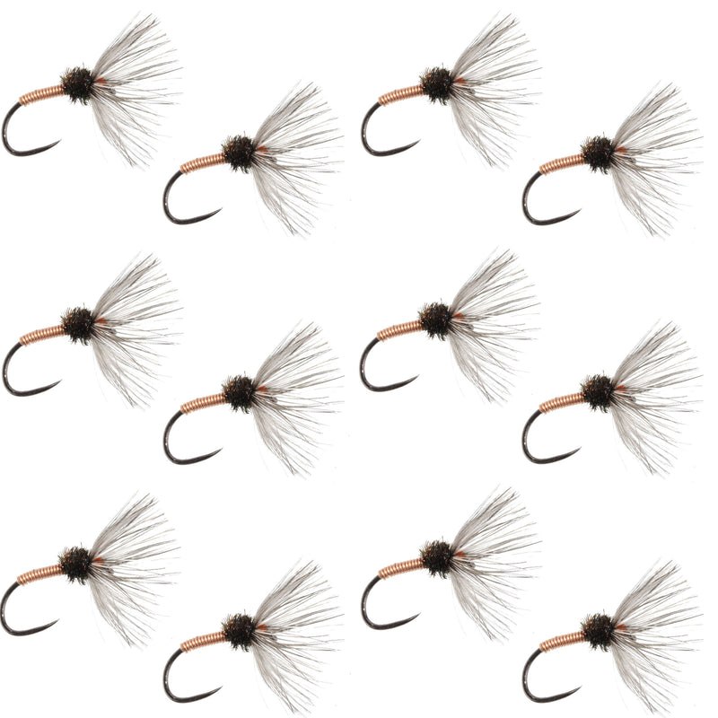 Copper Sakasa Kebari Tenkara fly set of 12 size 14, detailed copper nymph flies for fly fishing, by The Fly Fishing Place.