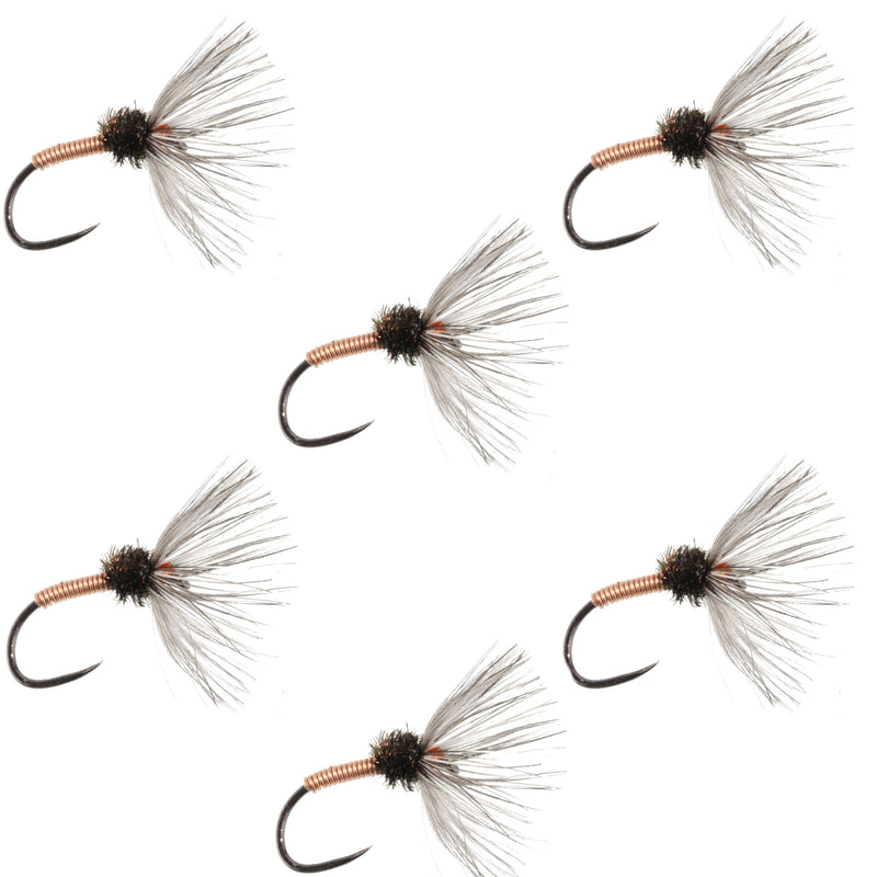Set of six Copper Sakasa Kebari Tenkara flies in size 10, designed for fly fishing, by The Fly Fishing Place.