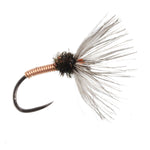 Copper Sakasa Kebari Tenkara fly, size 14, handcrafted fishing nymph with copper finish, designed for fly fishing enthusiasts.