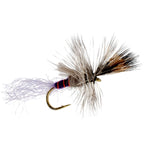 Purple Haze Cripple Mayfly dry fly for trout fishing, size 14, featuring purple coloration and detailed fly tying from The Fly Fishing Place