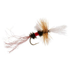 Three Royal Wulff Cripple Mayfly trout dry flies on hooks, size 20, designed for fishing in freshwater environments.