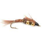 Three double bead pheasant tail nymph wet flies for trout fishing, size 8, with detailed pheasant tail and bead accents.