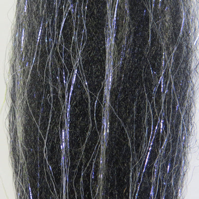 Black Deadly Dazzle fishing lure by Clouser's Fly Shop, showcasing its shiny, reflective design for attracting fish.