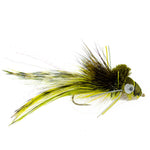 Three Dahlberg Diver bass fishing flies size 4 with weed guards, designed for bass fishing, by The Fly Fishing Place.