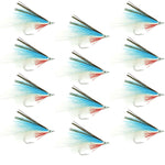 Lefty's Deceiver saltwater streamer fly in blue and white, set of 12 size 1/0 hooks for saltwater fishing.