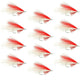 Lefty's Deceiver Saltwater Streamer Fly - Red/White - 1 Dozen Hook Size 1/0