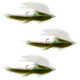 Dolly Llama Stinger Streamer Flies - 3 Olive and White  Size 4