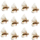 Olive Elk Hair Caddis Classic Trout Dry Fly - Set of 12 Flies Size 12 `