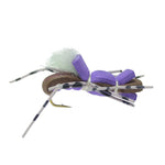 Premium Trout Fly Assortment by The Fly Fishing Place featuring 24 terrestrial flies including hoppers, ants, beetles, in a fly box.