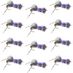 Fat Albert Purple Foam Body Grasshopper Fly - 1 Dozen Flies Hook Size 10
