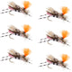 Feth Hopper Pink - Foam Grasshopper Fly Pattern - 6 Flies Hook Size 10