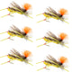 Feth Hopper Yellow - Foam Grasshopper Fly Pattern - 6 Flies Size 10