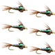 Barbless Bead Head Flashback Pheasant Tail Nymph Fly 6 Flies Hook Size 16