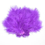 Purple Woolly Bugger Marabou feathers for fly tying, 1/8 ounce pack, ideal for creating realistic fishing flies.
