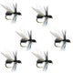 Barbless Black Fur Flying Ant Terrestrial Trout Dry Fly - 6 Flies Hook Size 14