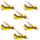 Godzilla Hopper Trout Flies - Yellow High Visibility Grasshopper or Stonefly Dry Fly - 6 Flies Hook Size 10