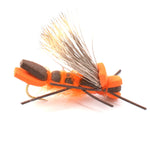 Assorted Terrestrials foam hopper flies in orange and yellow, size 10 hooks, part of the Basics Collection by The Fly Fishing Place.