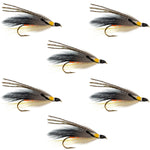 Set of six Gray Ghost Classic trout wet streamer flies in size 4 hooks, ideal for fly fishing and freshwater fishing.