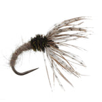 Three Hares Ear Sakasa Kebari Tenkara flies, size 10, fishing nymphs with natural feather and hackle details for fly fishing.