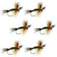 Chartreuse Humpy Classic Hair Wing Dry Fly - 6 Flies Hook Size 14