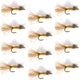 Amber Iris Caddis Emerger Caddis  Trout Dry Fly - 12 Flies Hook Size 16