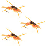 Set of 3 Kaufmann's Golden Stonefly wet flies with rubber legs, size 6, designed for trout fishing by The Fly Fishing Place.
