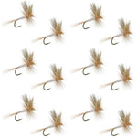 Set of 12 Light Cahill Classic Trout Dry Flies in size 16, designed for fly fishing, by The Fly Fishing Place.