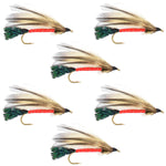 Six Light Spruce Classic Streamer Flies for trout fishing, size 4 hooks, designed by The Fly Fishing Place.