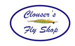 Clouser's Fly Shop logo on a 44+ UPF cooling performance long sleeve shirt, showcasing the apparel's logo design.