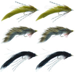 Assorted Trout wet flies including Muddy Buddy Zuddler Cone Head Streamers in size 4, designed for fishing at The Fly Fishing Place