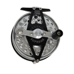 Clouser's Fly Shop Legendary SDA 8 Bonefish Supreme reel for left-hand retrieve, showcasing its sleek design and handle.