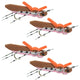 4 Pack Moorish Hopper Brown Pink Foam Body Grasshopper Fly - Hook Size 10