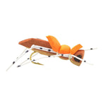 Assorted tan foam hopper flies from The Fly Fishing Place's Basics Collection, size 10, for fly fishing terrestrials.