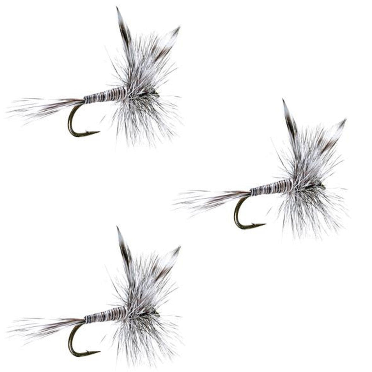 Three Mosquito Classic Trout Dry Flies by The Fly Fishing Place, size 14, with realistic insect details for fly fishing.