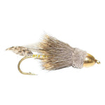 Three size 6 Cone Head Muddler Minnow trout and bass streamer flies for fly fishing, featuring realistic trout wet fly design.