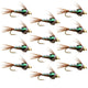Tungsten Bead Head Flash Back Pheasant Tail Nymph 1 Dozen Flies  Size 12