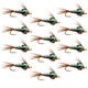 Tungsten Bead Head Flash Back Pheasant Tail Nymph 1 Dozen Flies  Size 10